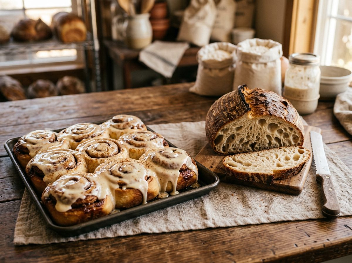 Sourdough cinnamon rolls and sweet bakes at Sourdough House